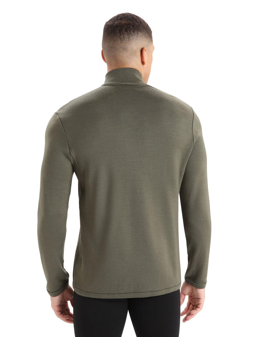 Men's Icebreaker Merino Original Long Sleeve Half Zip Hoodie Loden | CA 1676RVDW